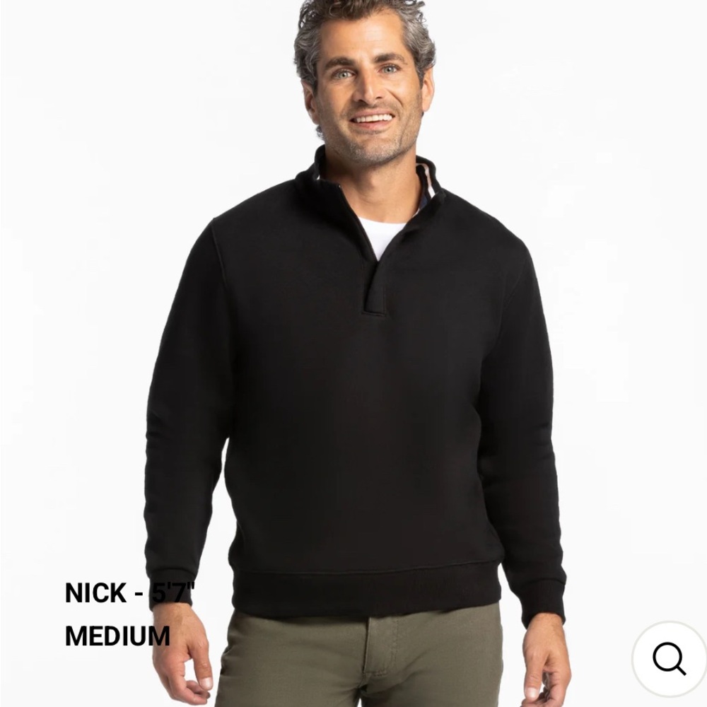 Ash & Erie Men’s Quarter Zip Black Casual Sweatshirt‎ SZ M